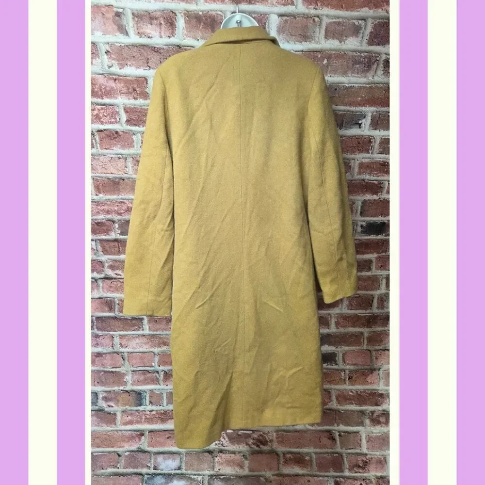 Club A Andrea Overcoat 10 | Vintage 70s Tan Wool Wide Lapel‎ Lined Quiet Luxury